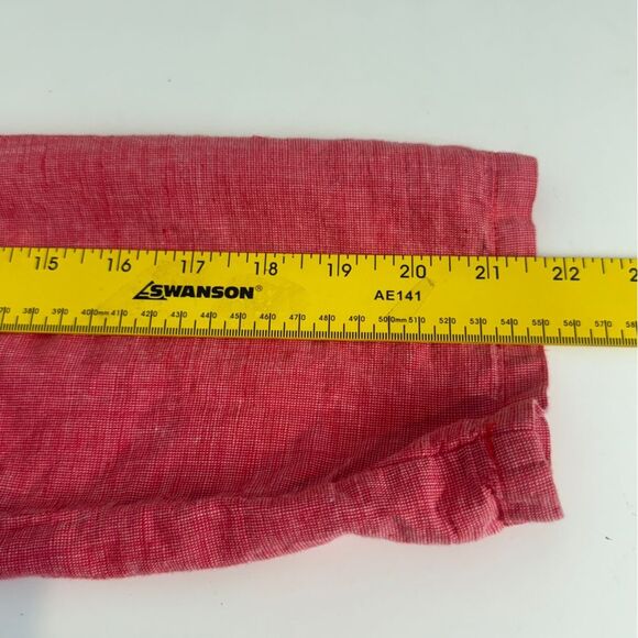 Ellen Tracy Red Linen Tunic Top M - Picture 7 of 9
